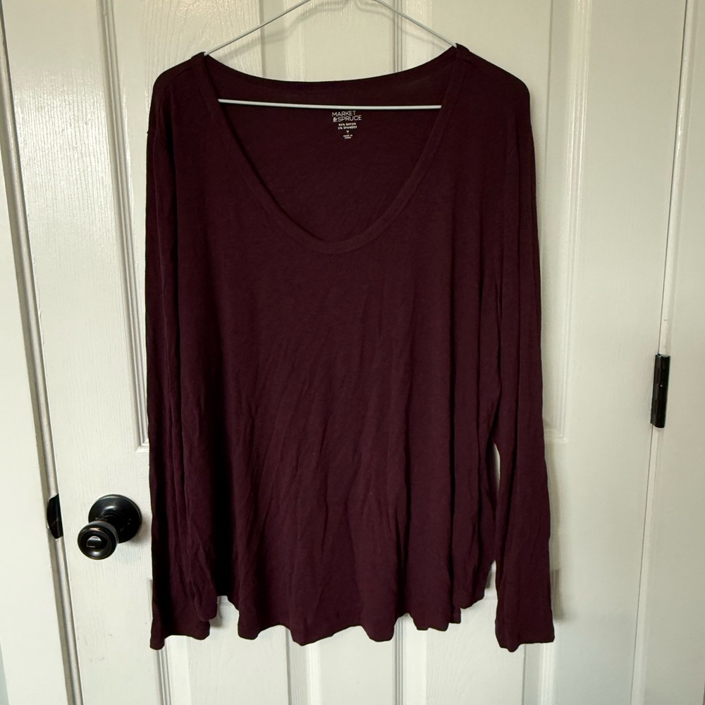 Market & Spruce Purple Long Sleeve 1X